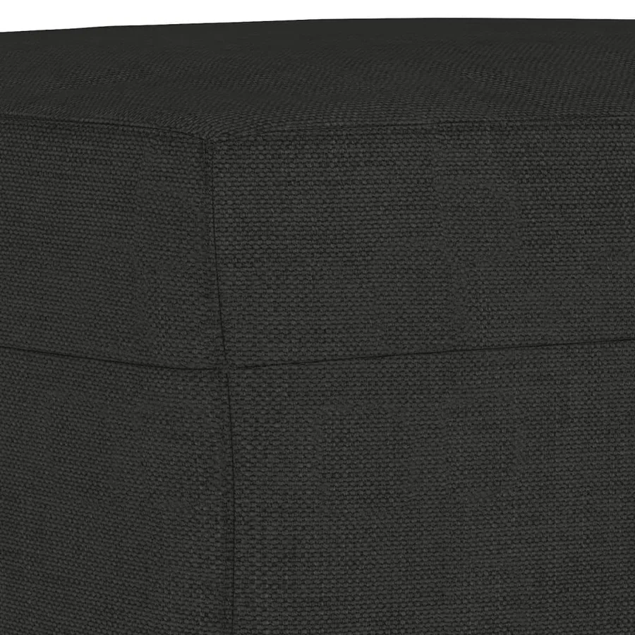 Ensemble de canapés 3 pcs avec coussins noir tissu - 7