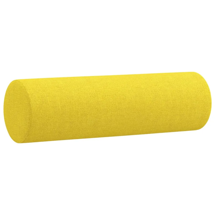 Ensemble de canapés 2 pcs avec coussins jaune clair tissu - 6