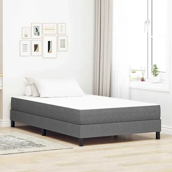 Matelas de Lit avec matelas Gris clair 120 x 200 cm tissu