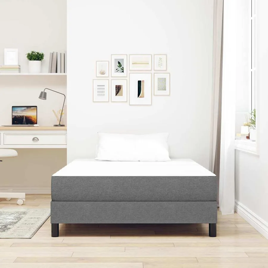 Matelas de Lit avec matelas Gris clair 120 x 200 cm tissu - 3
