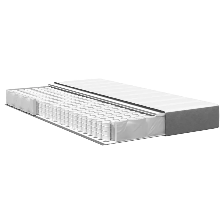Matelas de Lit avec matelas Gris clair 120 x 200 cm tissu - 4