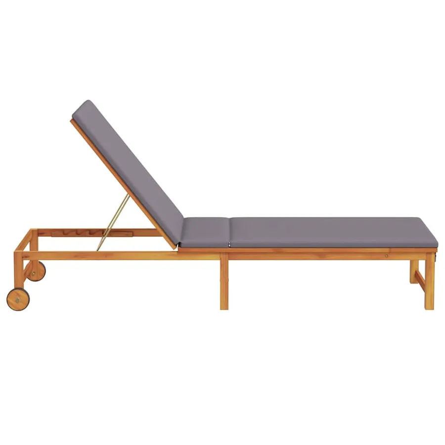 Transat Marron 202 x 53 x 89 cm Bois d'Acacia Massif - 5