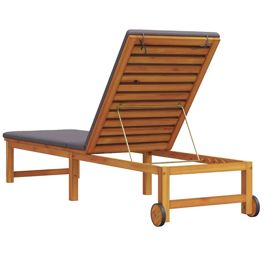 Transat Marron 202 x 53 x 89 cm Bois d'Acacia Massif - 6