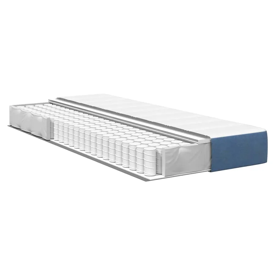 Matelas de Lit avec matelas Bleu 100 x 200 cm tissu - 4