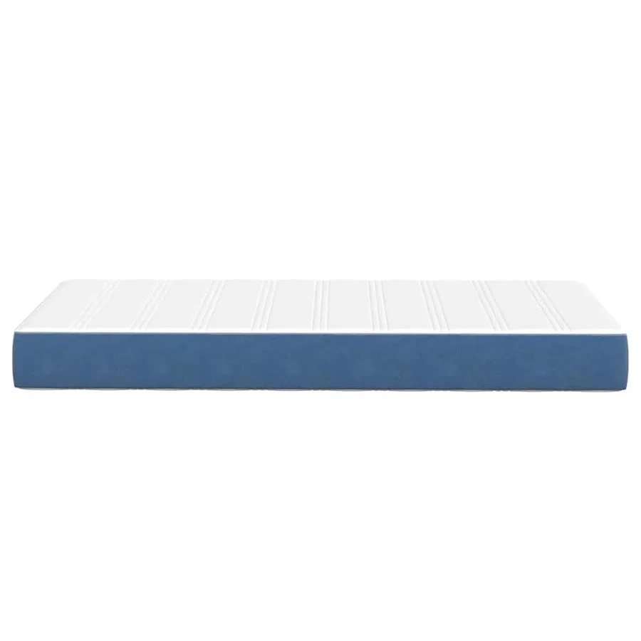 Matelas de Lit avec matelas Bleu 100 x 200 cm tissu - 5