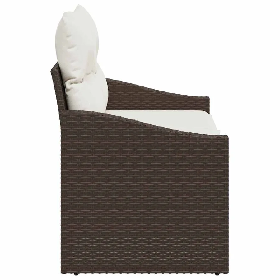 Canapé de jardin avec coussin 123 x 62 x 69 cm polyrotin - 5