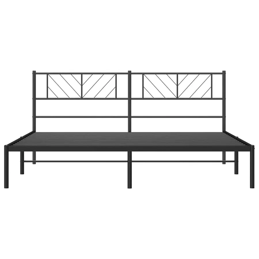 Cadre de lit métal sans matelas avec tête de lit noir 183x213cm - 6