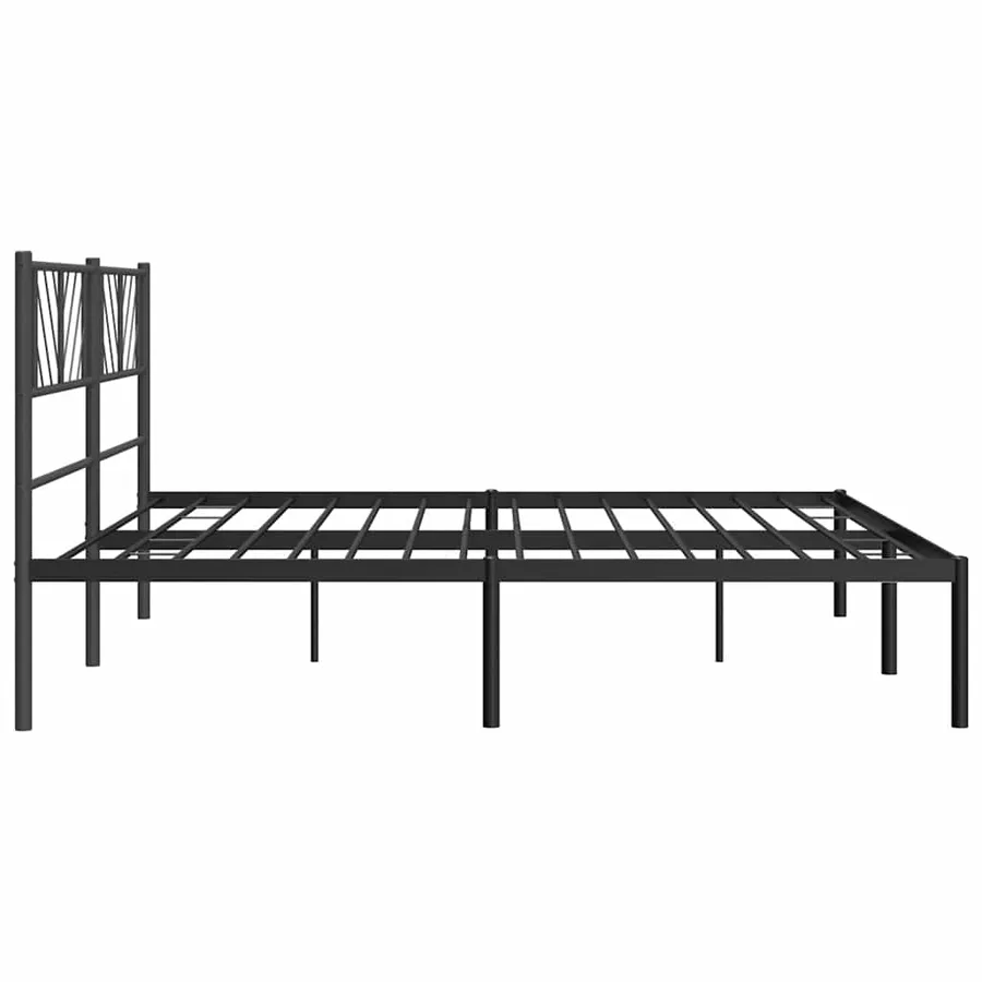 Cadre de lit métal sans matelas avec tête de lit noir 183x213cm - 7