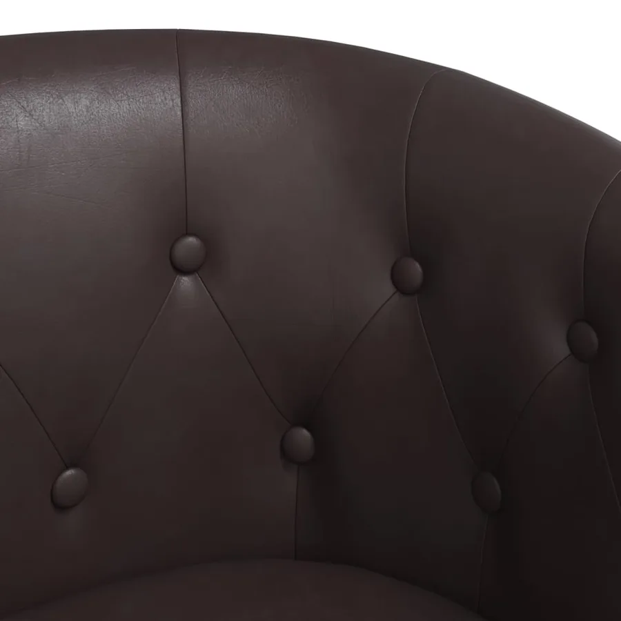 Chaise cabriolet avec repose-pied marron similicuir - 6