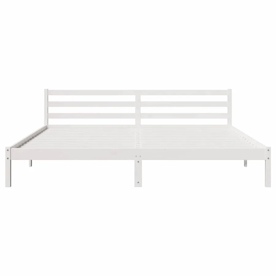 Cadre de lit Blanc 225,5 x 185,5 x 69,5 cm Bois de Pin Massif - 5