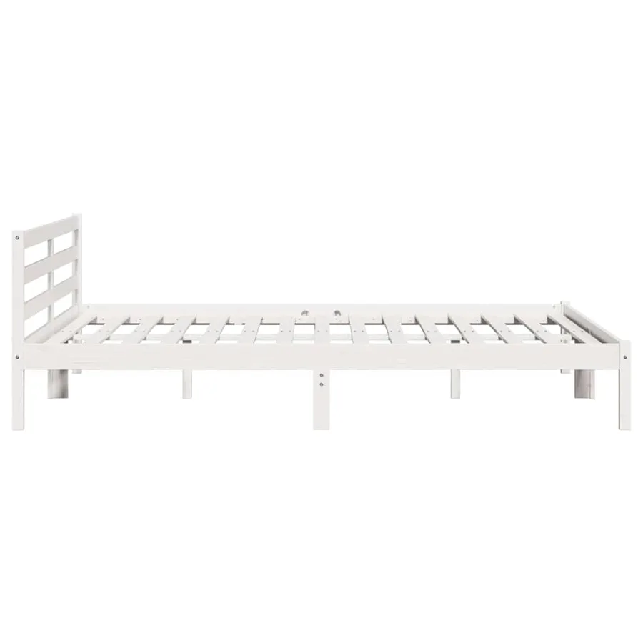 Cadre de lit Blanc 225,5 x 185,5 x 69,5 cm Bois de Pin Massif - 6
