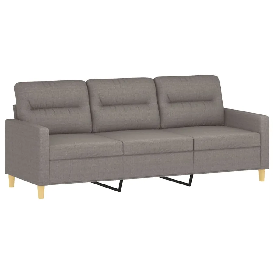 Ensemble de canapés 3 pcs avec coussins taupe tissu - 4