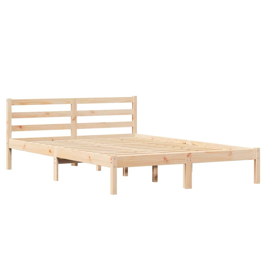 Cadre de lit Marron 215,5 x 145,5 x 69,5 cm Bois de Pin Massif - 2