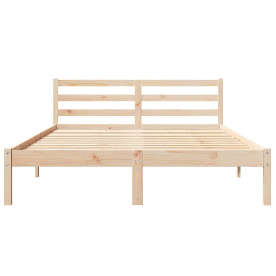 Cadre de lit Marron 215,5 x 145,5 x 69,5 cm Bois de Pin Massif - 5