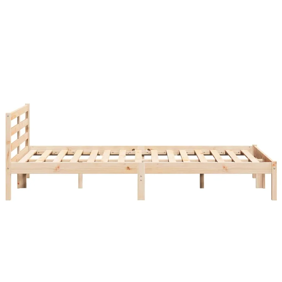 Cadre de lit Marron 215,5 x 145,5 x 69,5 cm Bois de Pin Massif - 6