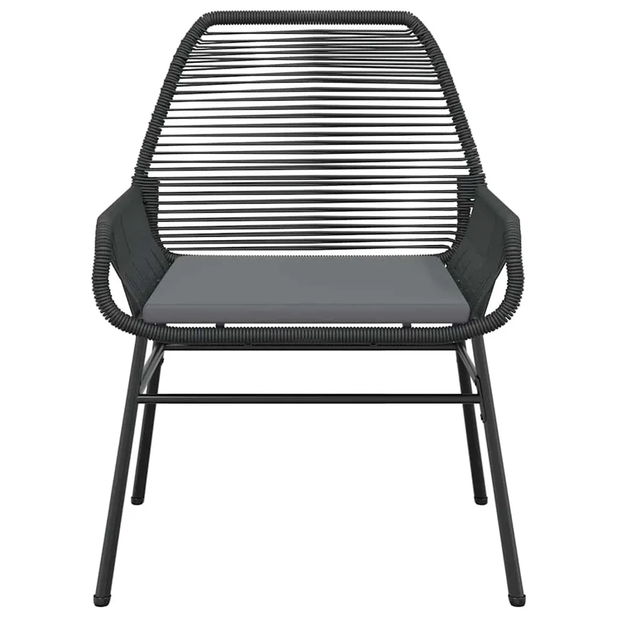 Ensemble à manger de jardin et coussins 5 pcs noir rotin verre - 6
