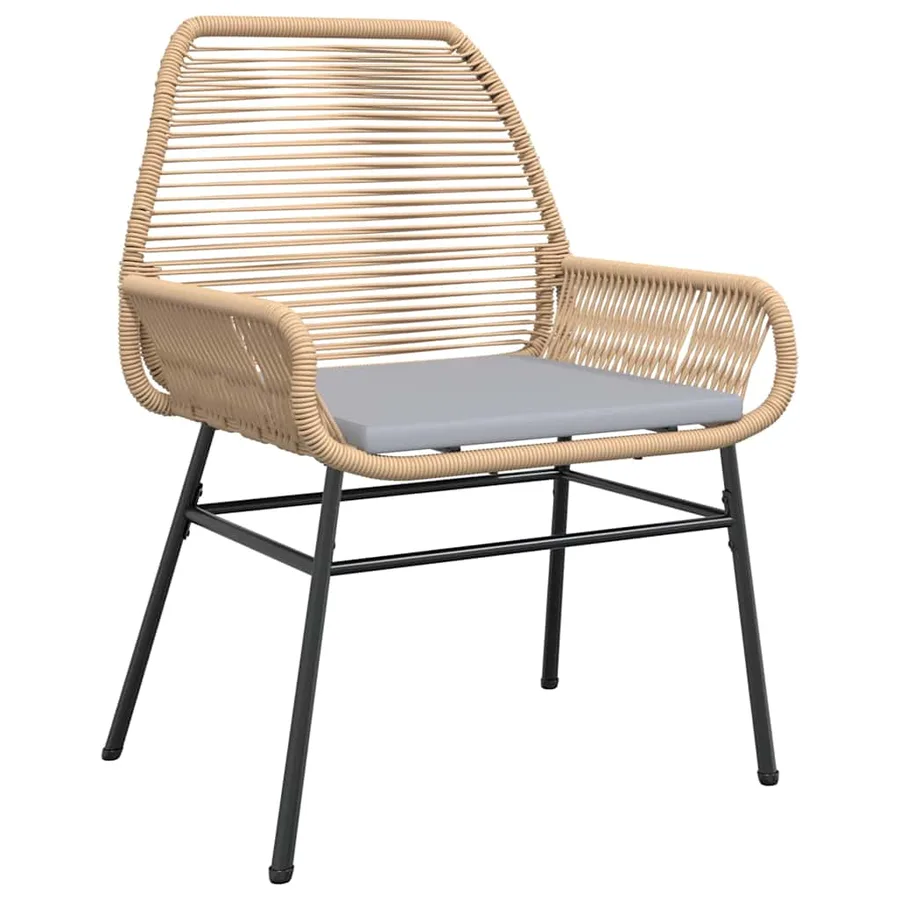 Ensemble à manger jardin coussins 7pcs marron poly rotin verre - 4