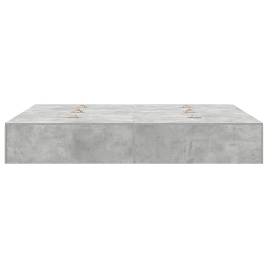 Cadre de lit avec rangement Gris béton 140 x 190 cm - 7