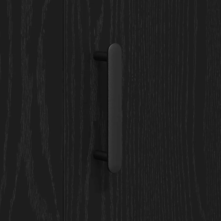 Buffet Chêne noir 90 x 34 x 80 cm Bois d'ingénierie - 8