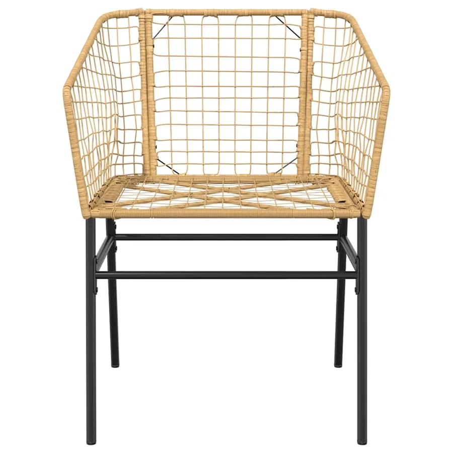 Ensemble à manger de jardin 3pcs marron résine tressée verre - 6