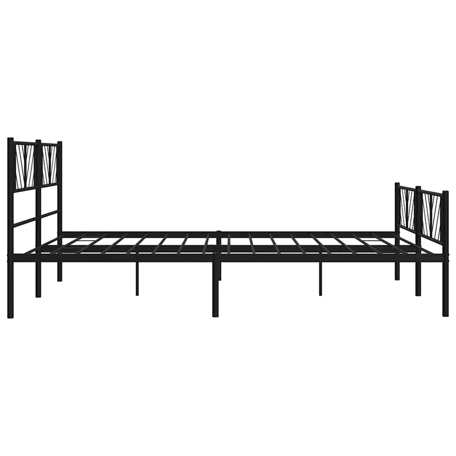 Cadre de lit métal sans matelas avec pied de lit noir 183x213cm - 7