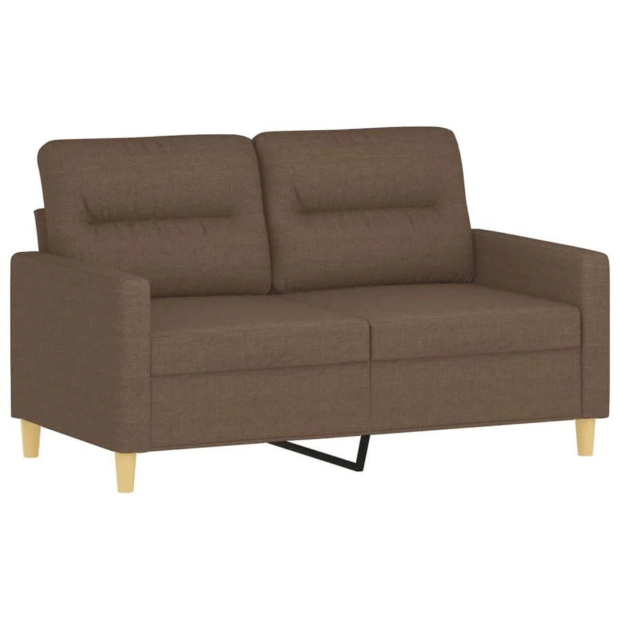 Ensemble de canapés 2 pcs avec coussins marron tissu - 3