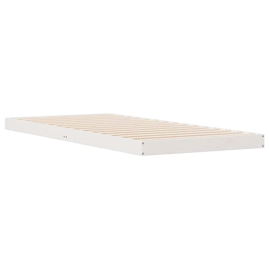 Cadre de lit surélevé Blanc 80 x 220 cm Pin massif - 4