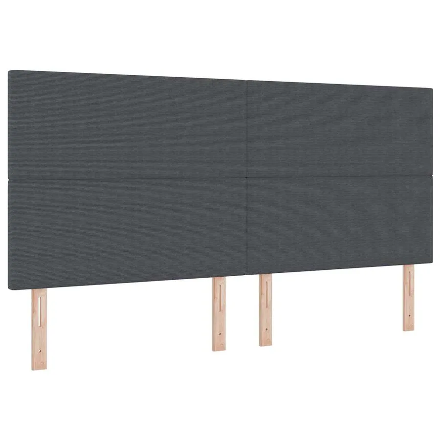 Lit à ressorts Gris foncé et blanc 200 x 200 cm - 6
