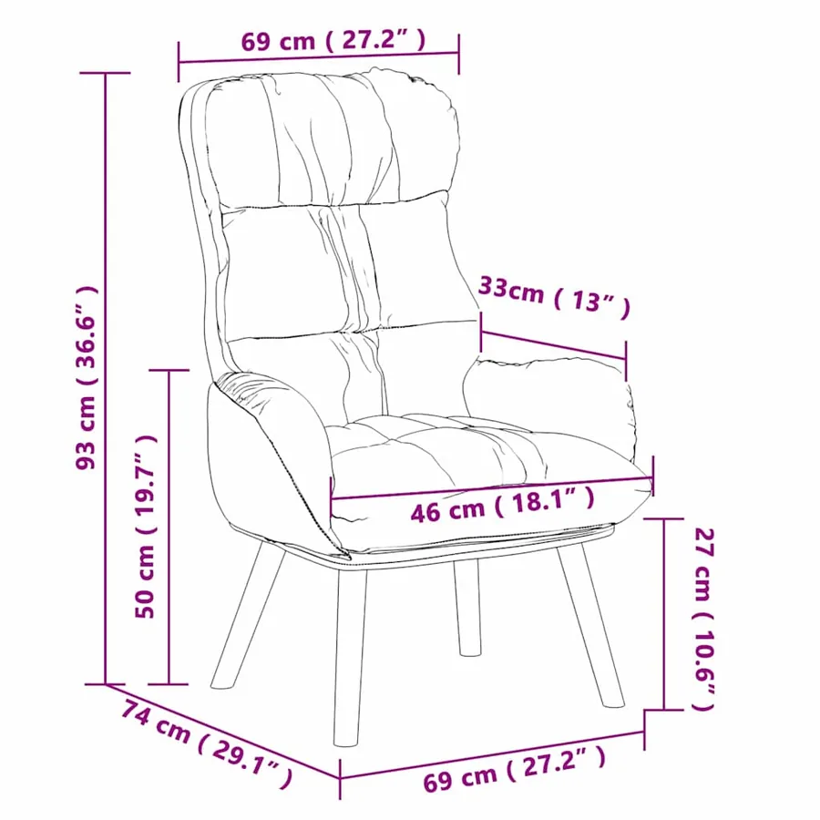 fauteuil Rouge 69 x 74 x 93 cm Simili cuir - 9