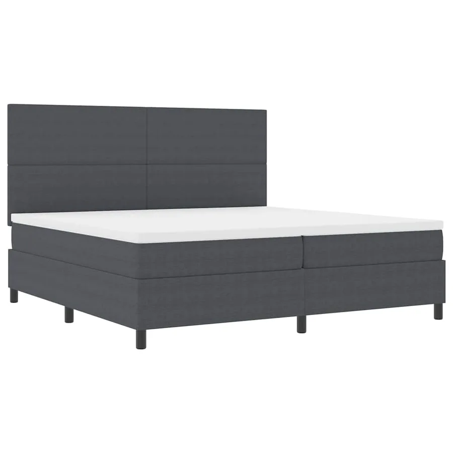 Lit à ressort LED Gris foncé et blanc 200 x 200 cm - 2