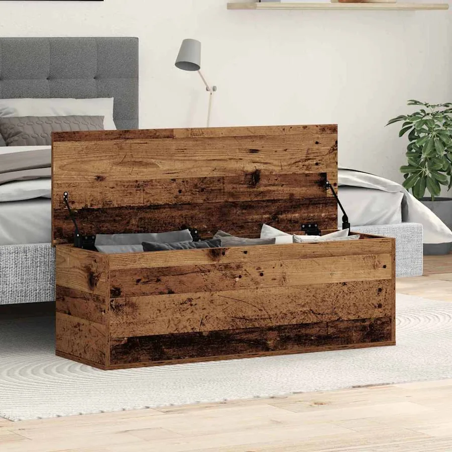 Boîte de Rangement avec stockage Bois Ancien 102 x 35 x 35 cm