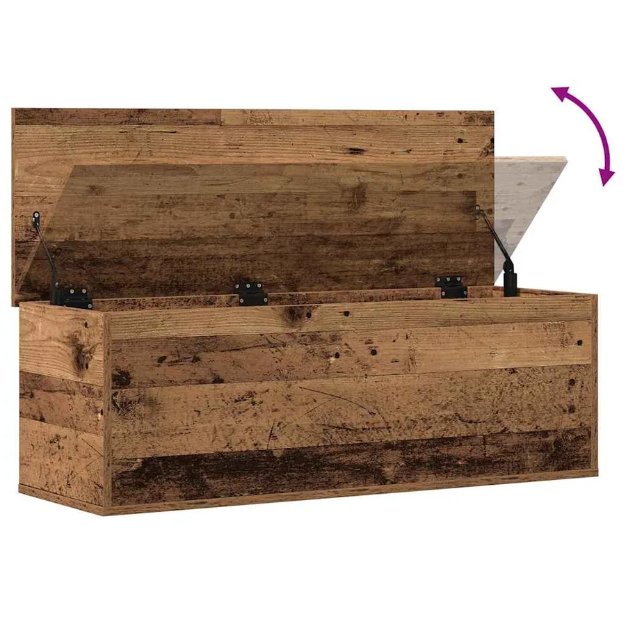 Boîte de Rangement avec stockage Bois Ancien 102 x 35 x 35 cm - 8