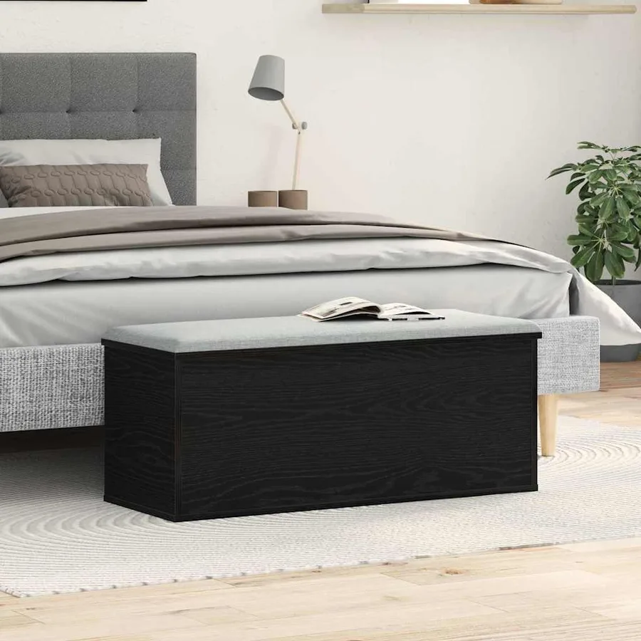 Boîte de Rangement avec stockage Chêne noir 102 x 35 x 35 cm - 4