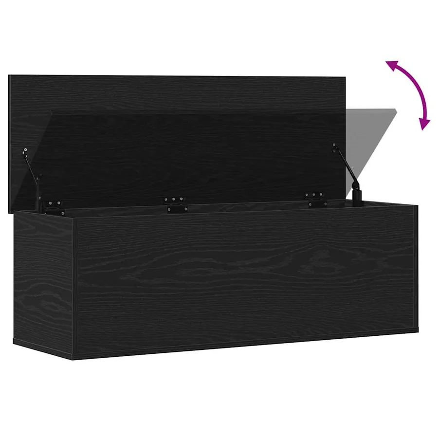 Boîte de Rangement avec stockage Chêne noir 102 x 35 x 35 cm - 8