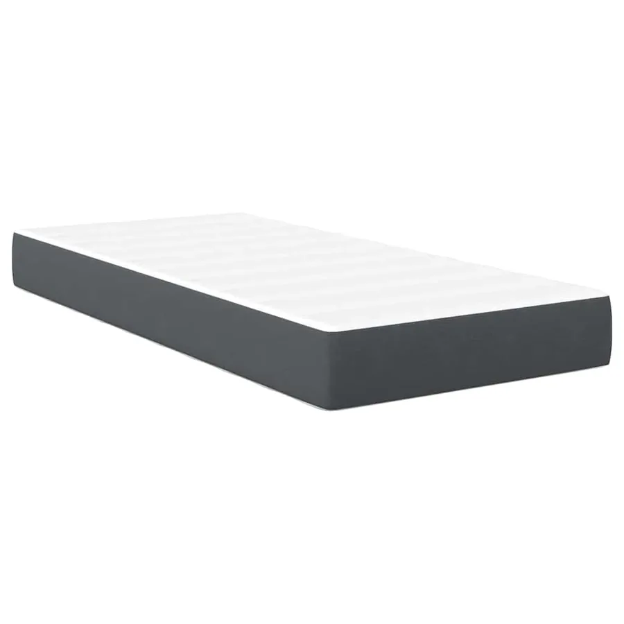 Matelas de Lit avec matelas Gris 90 x 190 cm tissu - 2
