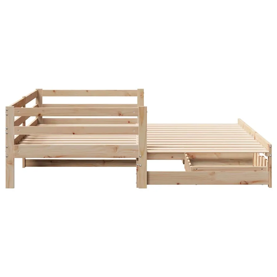 Lit de jour avec tiroirs sans matelas 90x200 cm bois massif - 7