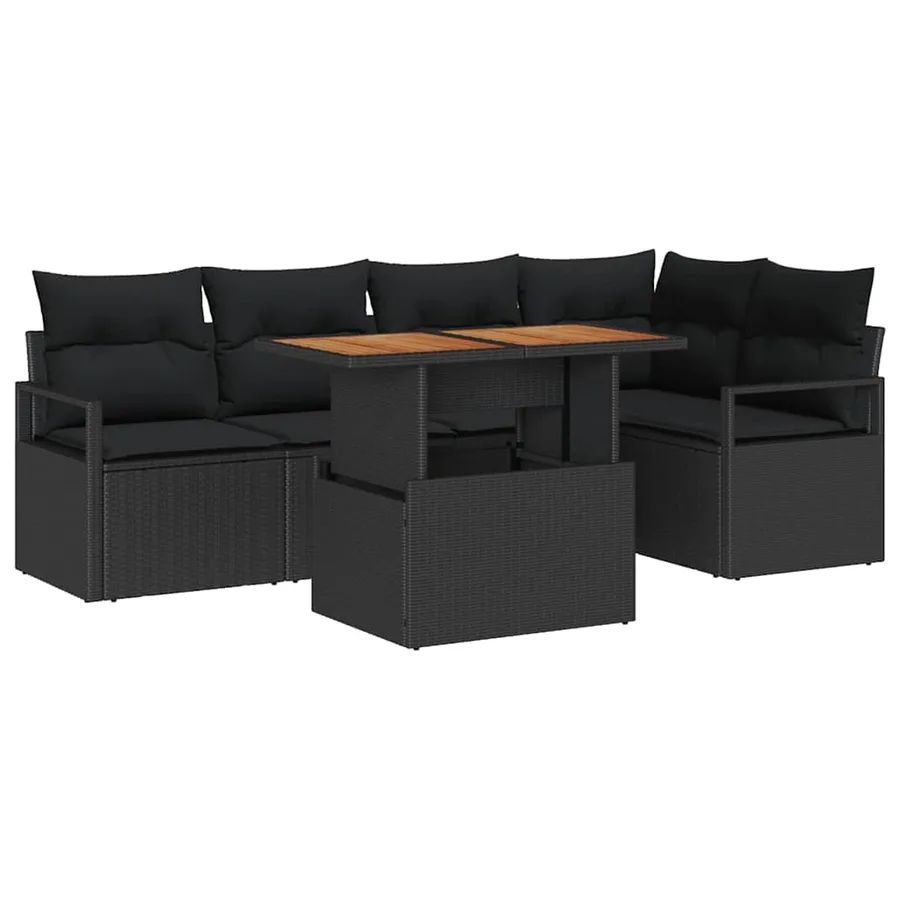 Ensemble de canapé de jardin 6 pc 5-Nombre de places - 2