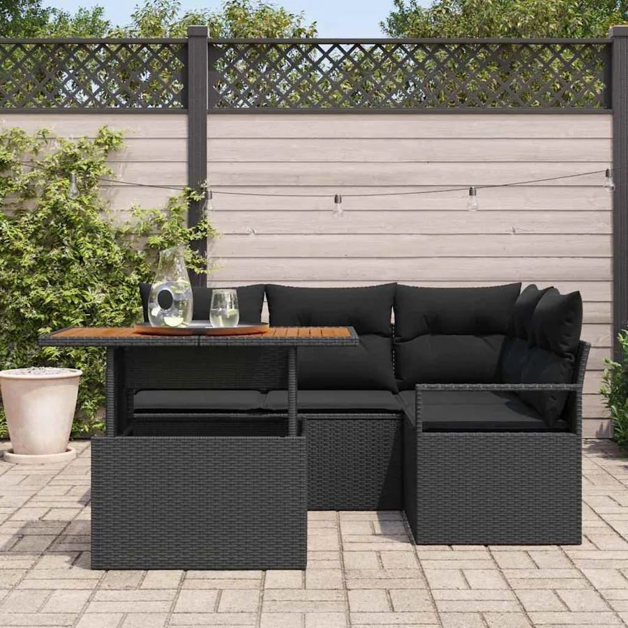 Ensemble de canapé de jardin 5 pc 4-Nombre de places - 3