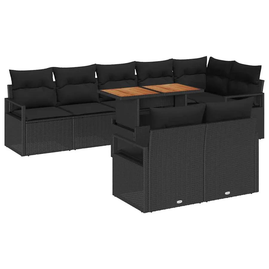 Ensemble de canapé de jardin 9 pc 8-Nombre de places - 2