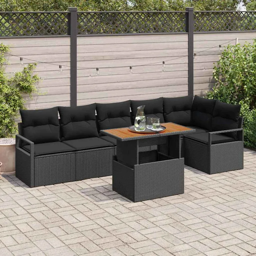 Ensemble de canapé de jardin 7 pc 6-Nombre de places