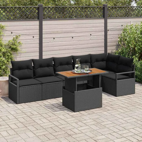 Ensemble de canapé de jardin 7 pc 6-Nombre de places