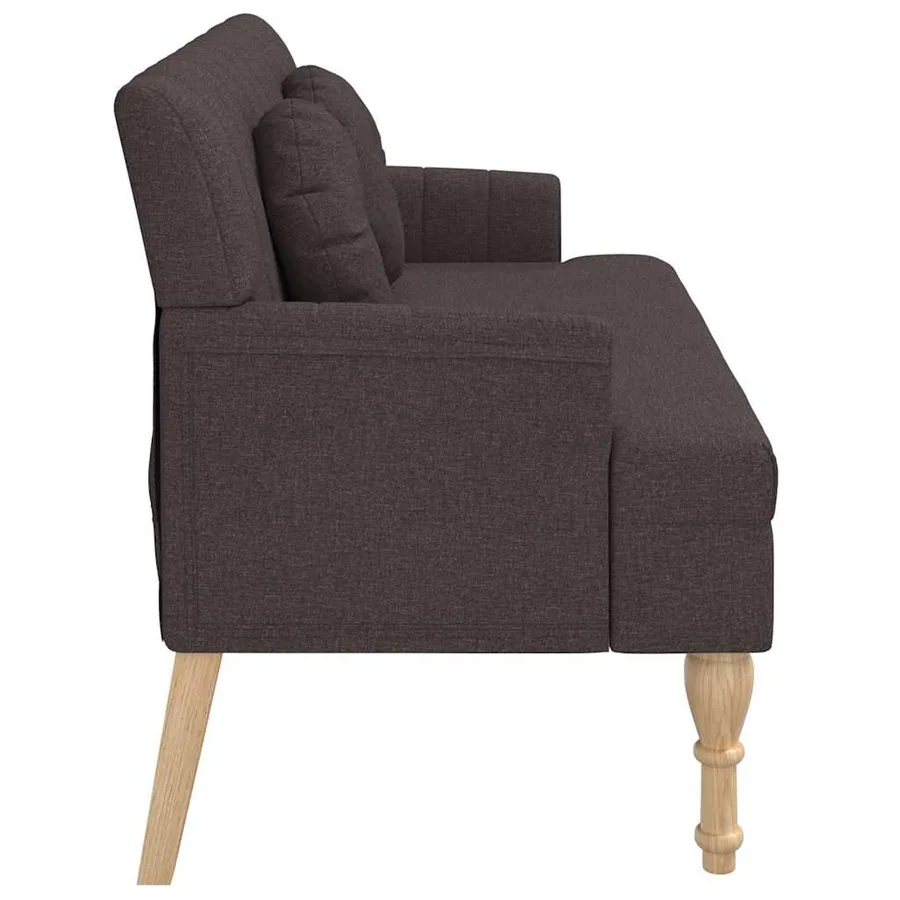 Banc avec coussins marron foncé 113x64,5x75,5 cm tissu - 4