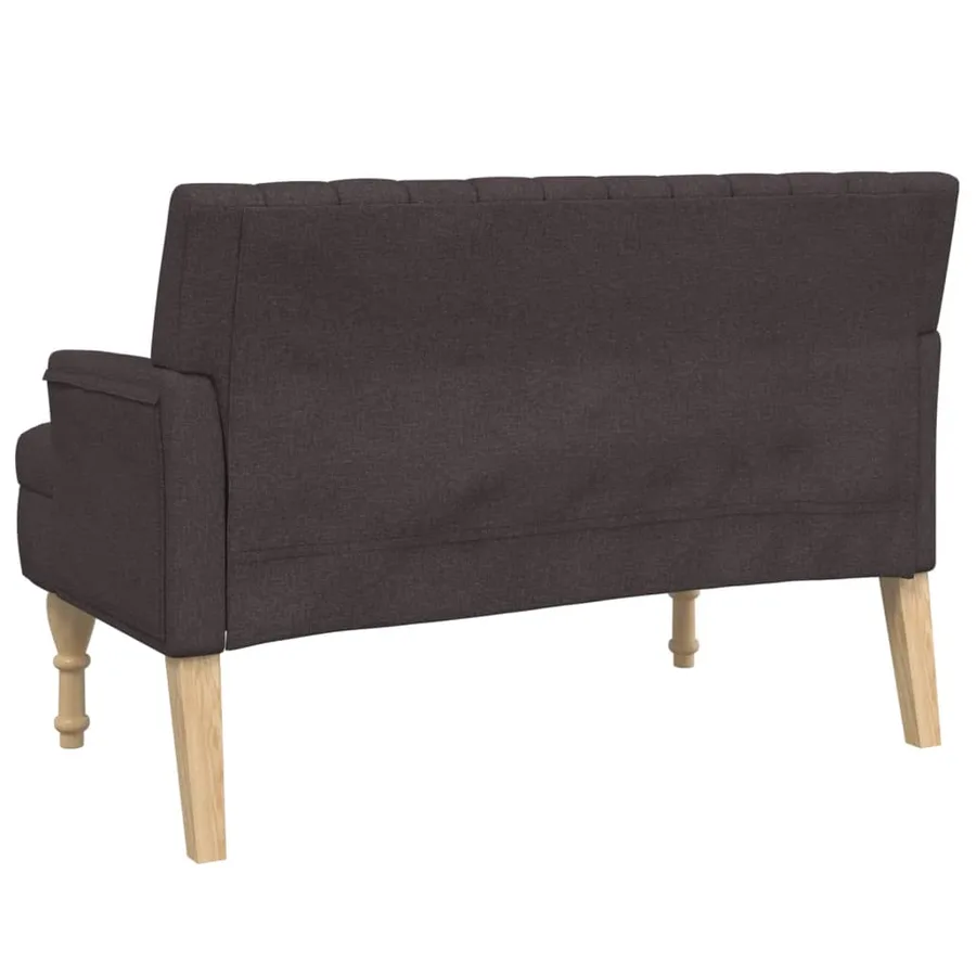 Banc avec coussins marron foncé 113x64,5x75,5 cm tissu - 5