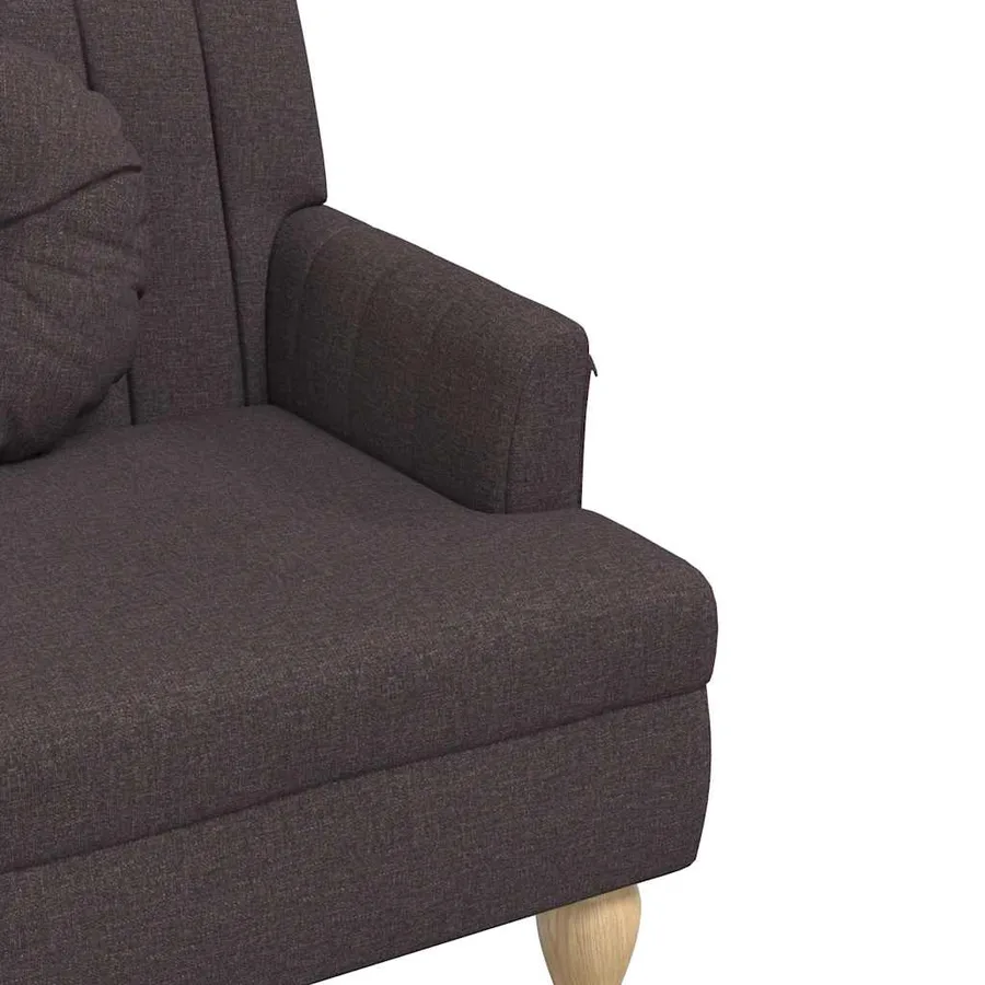 Banc avec coussins marron foncé 113x64,5x75,5 cm tissu - 6