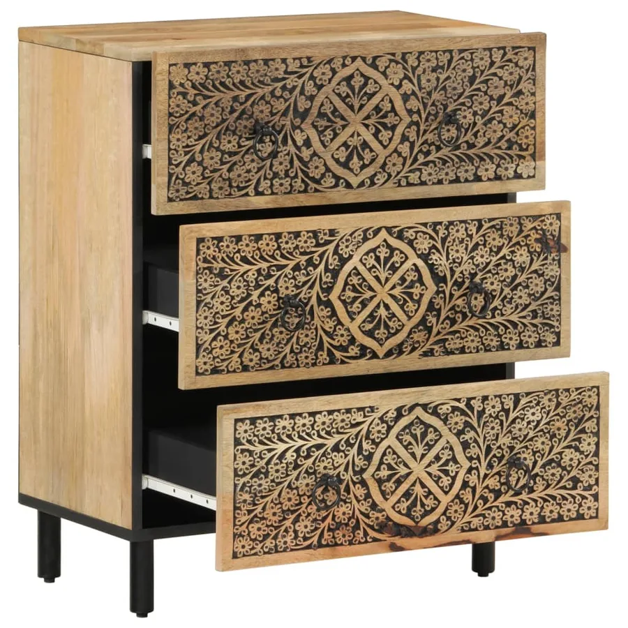 Armoires latérales 2 pcs 60x33x75 cm bois massif de manguier - 3