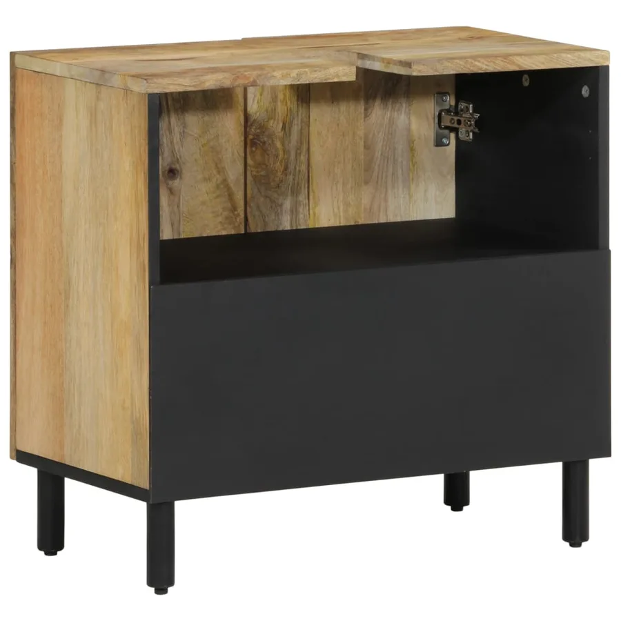 Ensemble de meubles salle de bain 2 pcs bois de manguier massif - 7