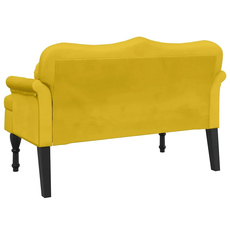 Banc avec coussins jaune 120,5x65x75 cm velours - 5