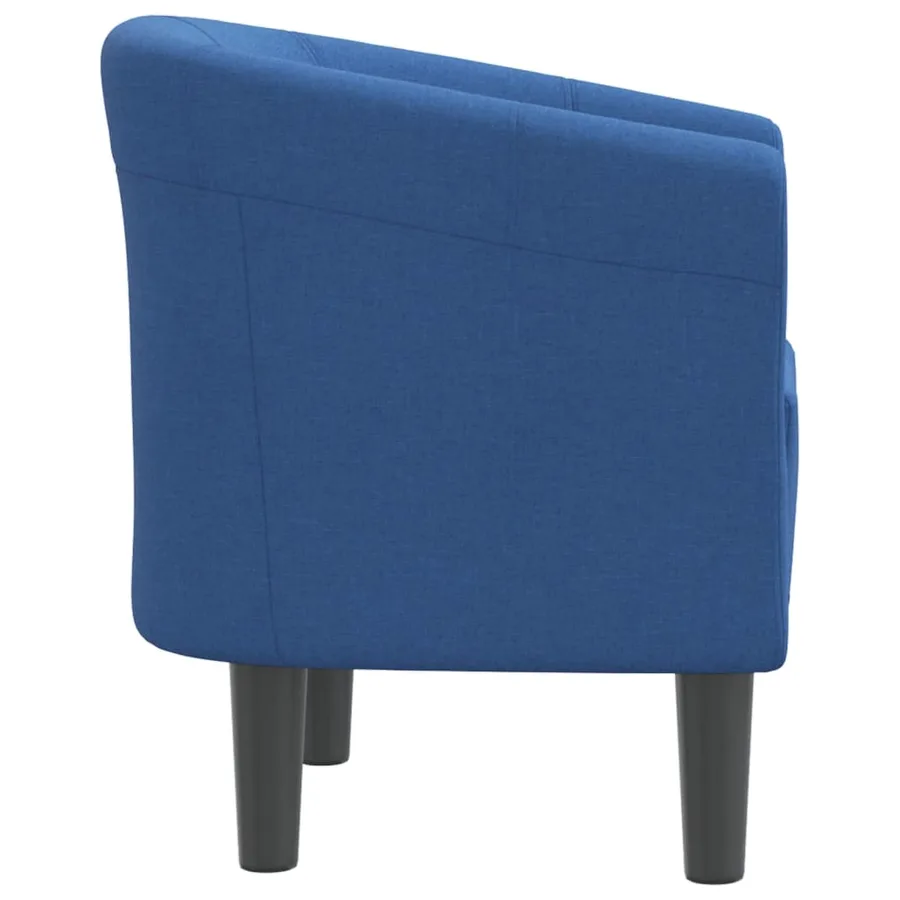 Chaise cabriolet bleu tissu - 4