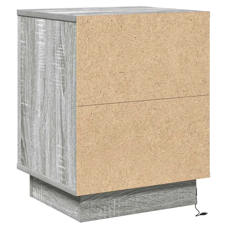 Cabinet de chevet avec tiroir 2 pcs Gris 39 x 34,5 x 50 cm - 10