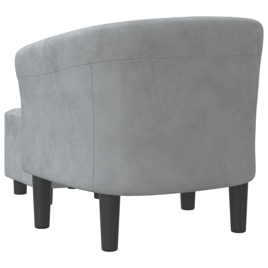 Chaise cabriolet avec repose-pied gris foncé velours - 5